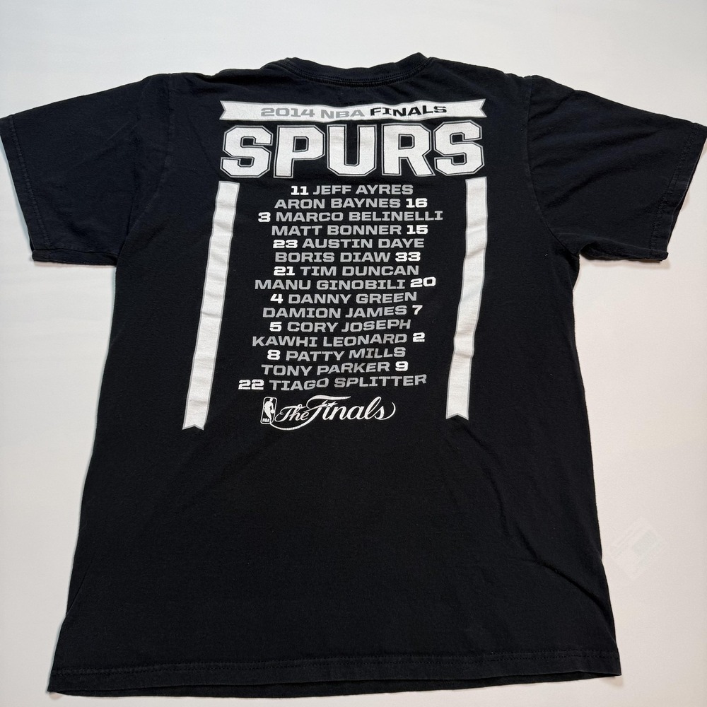 San Antonio Spurs Shirt Mens Medium Black 2014 NBA Finals Basketball Adidas - Picture 2 of 6